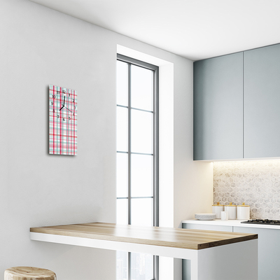 Relógio de vidro vertical Linhas quadriculadas coloridas