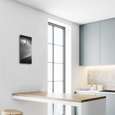 Relógio de vidro vertical Arte Abstração gráfica preta