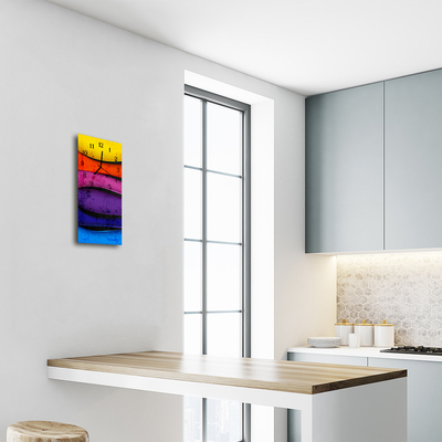 Relógio vertical Arte Linhas Coloridas Coloridas