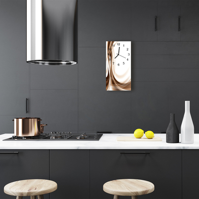 Relógio de vidro vertical Linhas Art Graphics bege