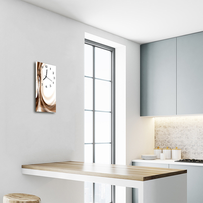 Relógio de vidro vertical Linhas Art Graphics bege