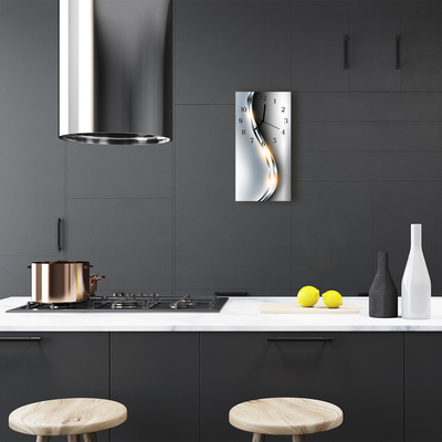 Relógio de vidro vertical Metal moderno Metal prateado