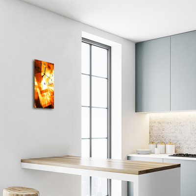 Relógio de vidro vertical Geometria abstrata laranja