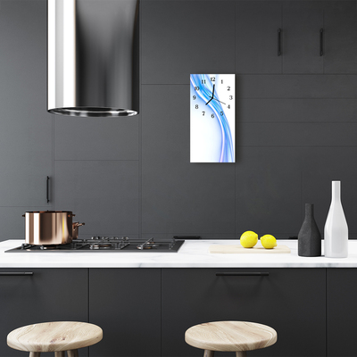 Relógio vertical Linha Curva de Arte Azul