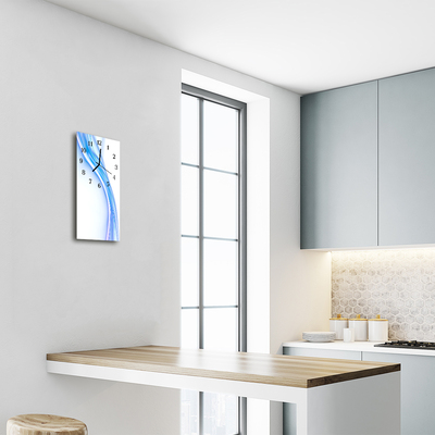 Relógio vertical Linha Curva de Arte Azul