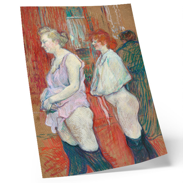 Impressão em tela Rue des Moulins (1894) pintura em alta resolução de Henri de Toulouse-Lautrec