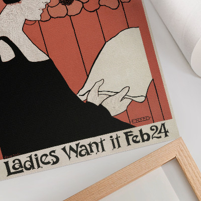 Arte de parede Mulher lendo jornal em estilo Art Nouveau por Ethel Reed