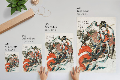Poster para cozinha Hokusai japonês em estilo vintage ukiyo-e