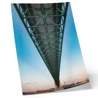 Poster para cozinha com estampa de estrutura de ponte treliçada e estilo moderno
