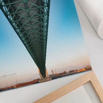 Poster para cozinha com estampa de estrutura de ponte treliçada e estilo moderno