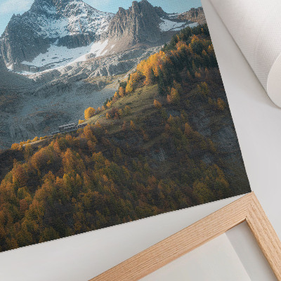 Arte de parede Montanhas e florestas em cores outonais