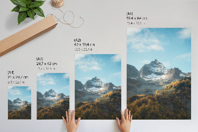 Arte de parede Montanhas e florestas em cores outonais