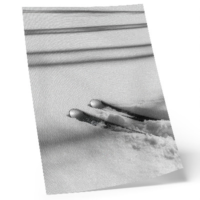 Poster decorativo Minimalismo, esquis brancos e cinzas, sombras, paz