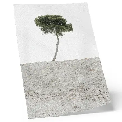 Impressão em tela árvore solitária em fundo claro minimalista