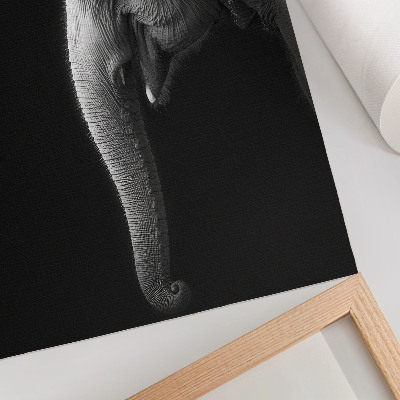 Poster decorativo Retrato monocromático de um elefante de perfil.