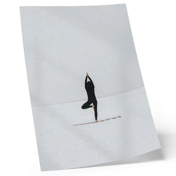 Impressão em tela de minimalismo com figura de ioga representando paz e harmonia