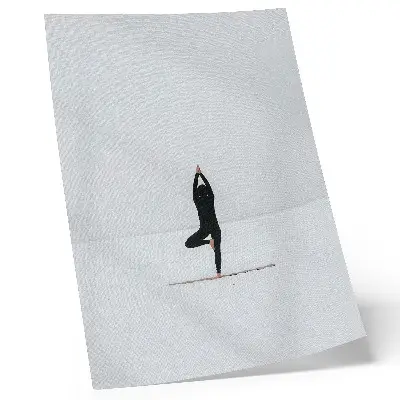Impressão em tela de minimalismo com figura de ioga representando paz e harmonia