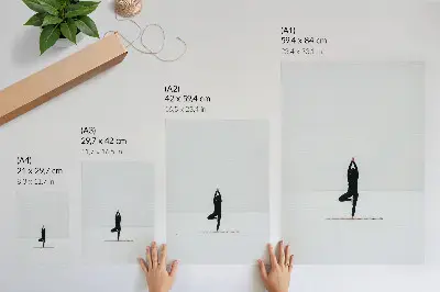 Impressão em tela de minimalismo com figura de ioga representando paz e harmonia