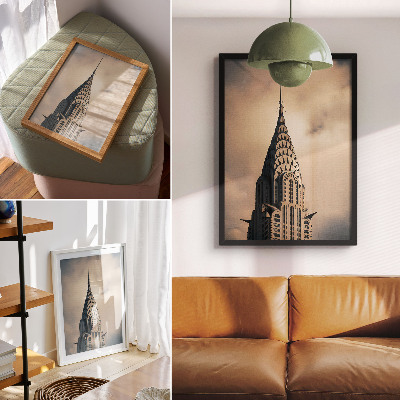 Impressão em tela Uma torre elegante, simetria visual e uma profusão de formas arquitetônicas.