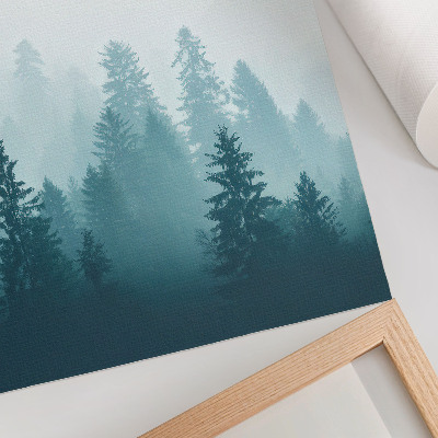 Poster para cozinha Neblina suave, pássaro da floresta, bem acima das árvores