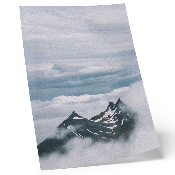 Arte de parede Picos de montanhas na neblina, paz, elegância.