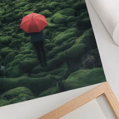 Impressão em tela com predominância de vegetação, paz e aura misteriosa com contraste