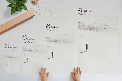 Arte de parede minimalismo com tema de solidão, espaço e paz