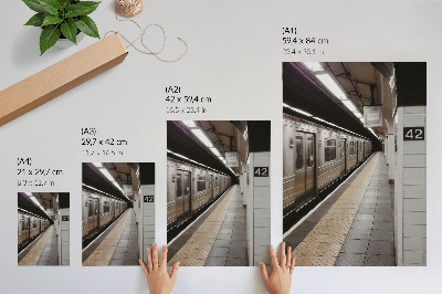 Impressão em tela Plataforma de metrô moderna, espaço arquitetônico dinâmico