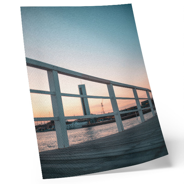 Poster para cozinha Balaustrada à beira do pôr do sol, composição harmoniosa