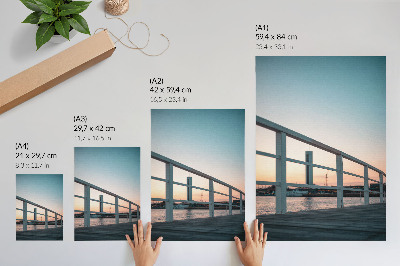 Poster para cozinha Balaustrada à beira do pôr do sol, composição harmoniosa
