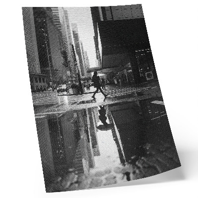Poster decorativo Gráficos modernos de cidade em preto e branco com chuva