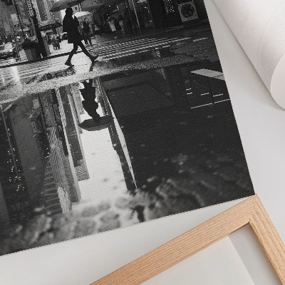 Poster decorativo Gráficos modernos de cidade em preto e branco com chuva