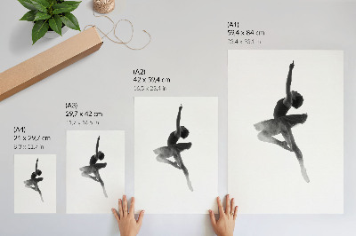 Poster decorativo A silhueta elegante de uma bailarina, cheia de dinamismo.
