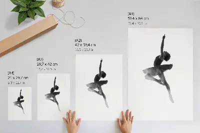 Poster decorativo bailarina silhueta elegante com design dinâmico