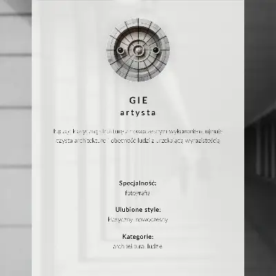 Poster decorativo com temática de arquitetura moderna, longas sombras e simetria