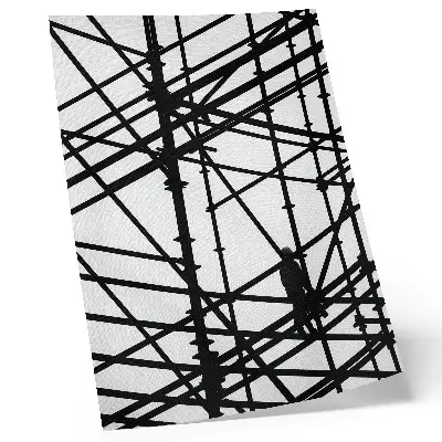 Poster decorativo com linhas contrastantes e fundo claro de estrutura moderna