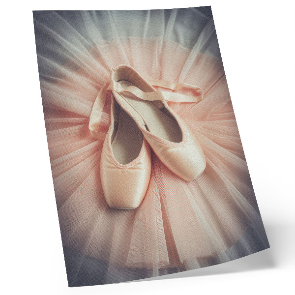Poster para cozinha Sapatilhas de ballet com saia de tule rosa: harmonia e elegância.