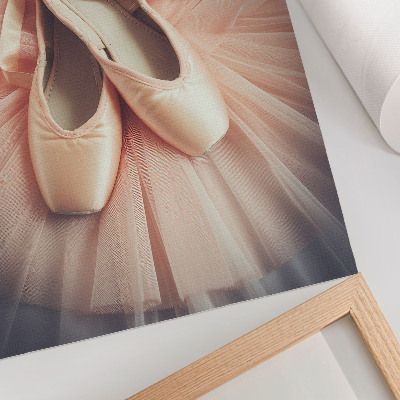 Poster para cozinha Sapatilhas de ballet com saia de tule rosa: harmonia e elegância.