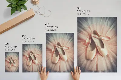 Poster para cozinha sapatilhas de ballet com saia de tule rosa em harmonia e elegância