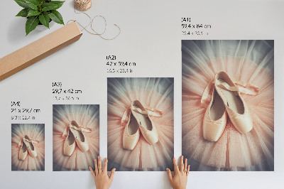 Poster para cozinha Sapatilhas de ballet com saia de tule rosa: harmonia e elegância.