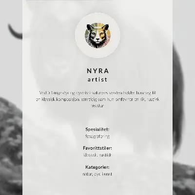 Arte de parede retrato de animal com detalhes em pelo e atmosfera rústica