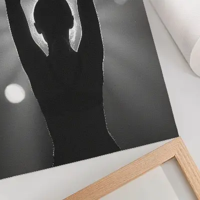 Poster decorativo silhueta marcante contra os raios de luz