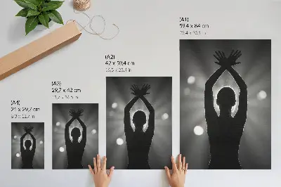 Poster decorativo silhueta marcante contra os raios de luz
