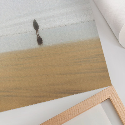 Impressão em tela Minimalismo, paz, solidão, praia, reflexão, água