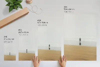 Quadro de impressão em tela minimalismo com temática de paz, solidão, praia, reflexão e água