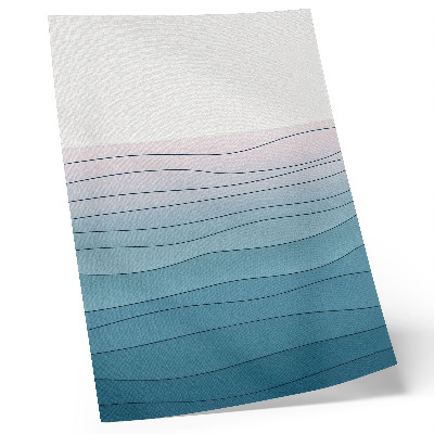 Poster decorativo Ondas em um fundo azul e rosa - um design tranquilo
