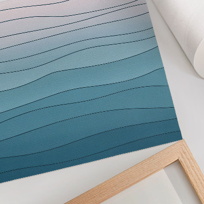 Poster decorativo Ondas em um fundo azul e rosa - um design tranquilo