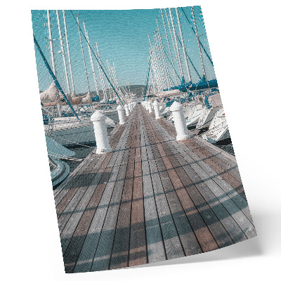Arte de parede Marina, iates, cais, céu azul, simetria
