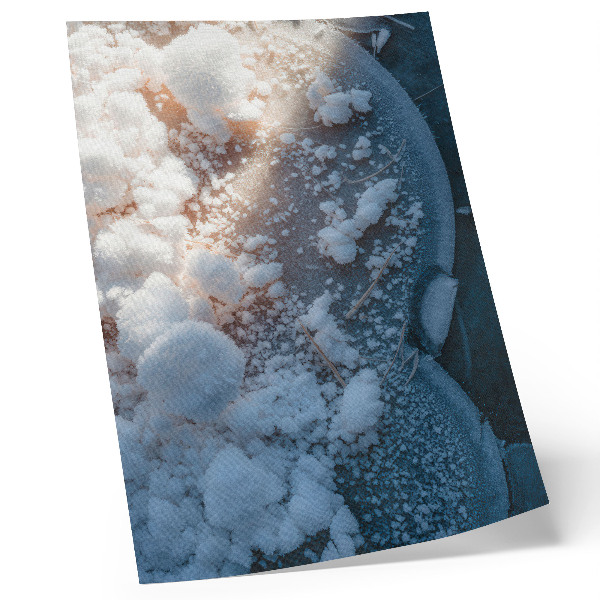 Poster para cozinha Cristais de gelo em tons de branco e azul para uma atmosfera invernal