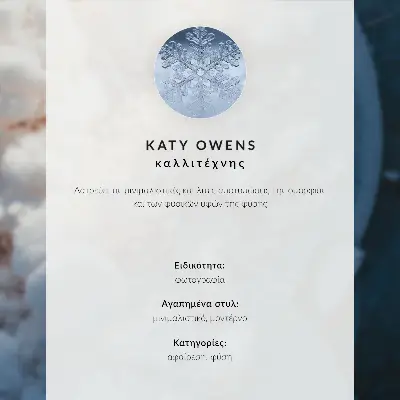 Poster para cozinha com cristais de gelo em tons de branco e azul para uma atmosfera invernal